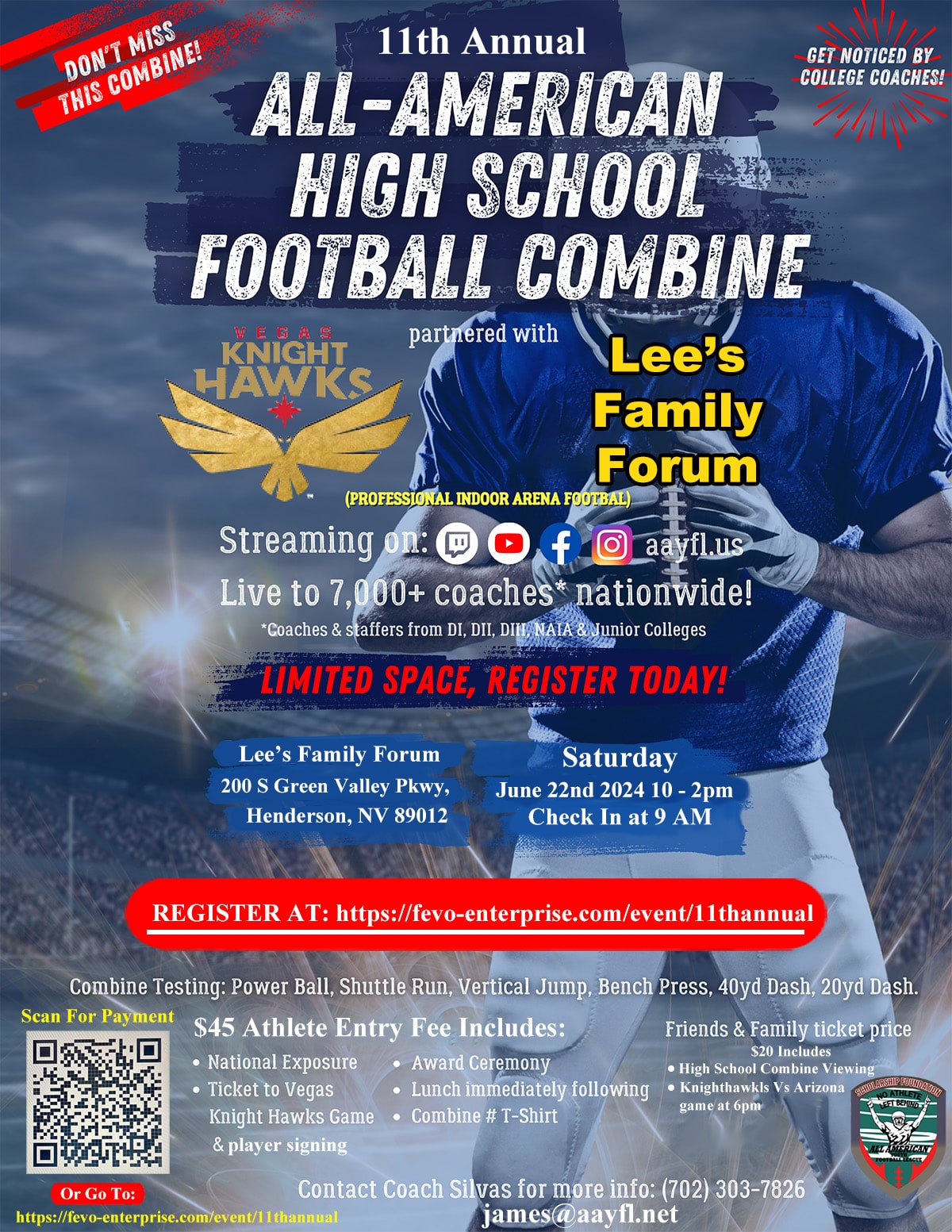 Las Vegas Youth Football All American Football Camps and Combines